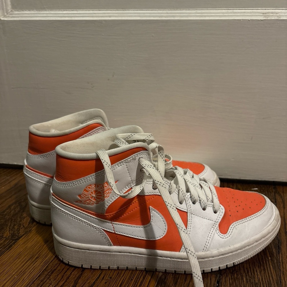Nike High-Top Sneakers in Orange and White